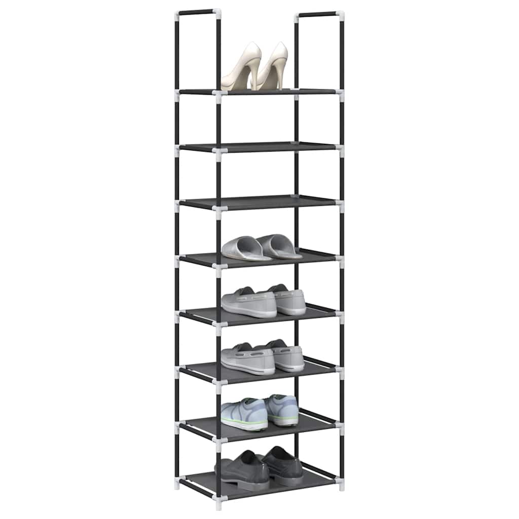 vidaXL Stojak na buty 8-poziomowy czarny 44x28x145 cm