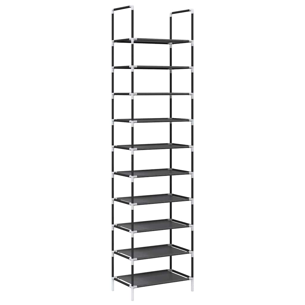 vidaXL Stojak na buty 10-poziomowy czarny 44x28x180 cm