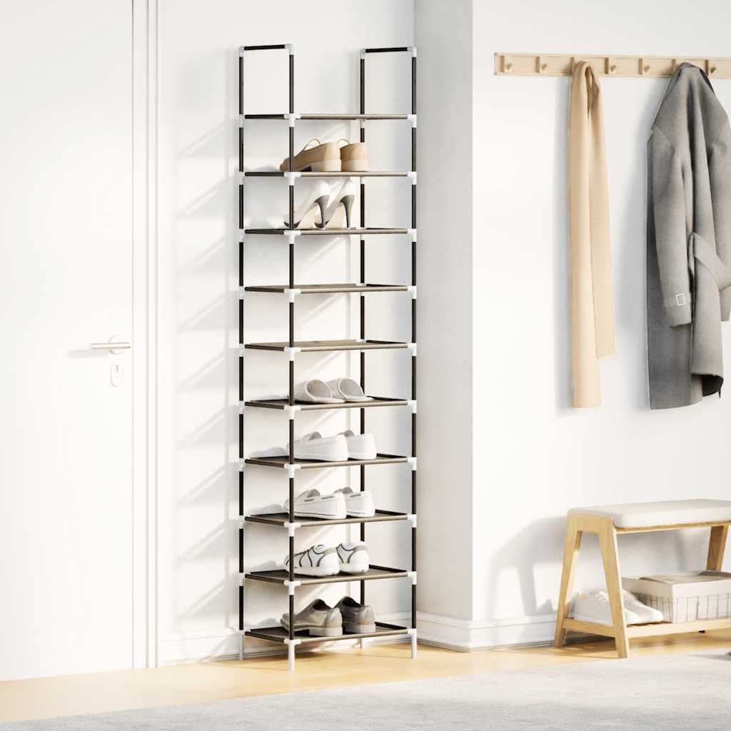 vidaXL Stojak na buty 10-poziomowy czarny 44x28x180 cm