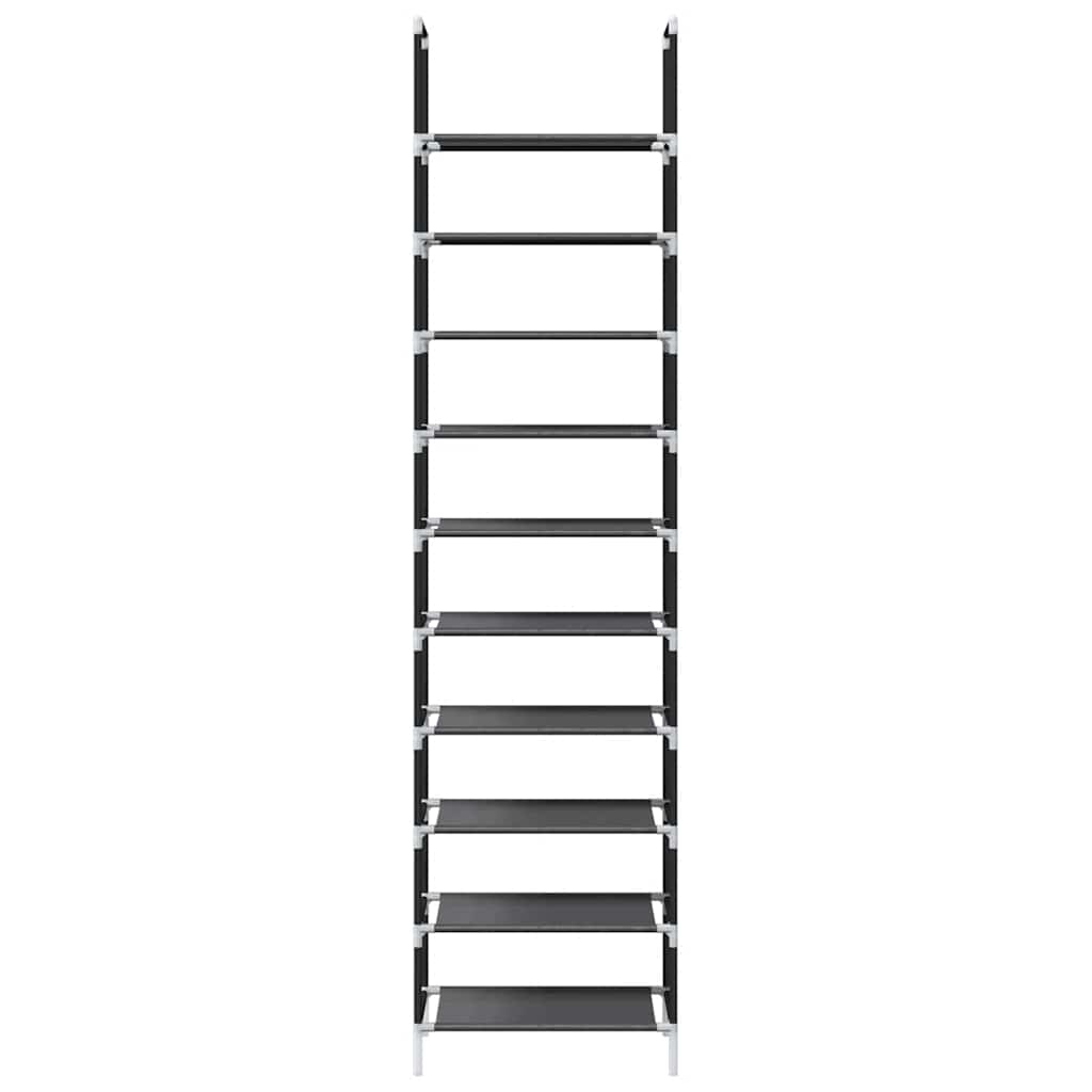 vidaXL Stojak na buty 10-poziomowy czarny 44x28x180 cm