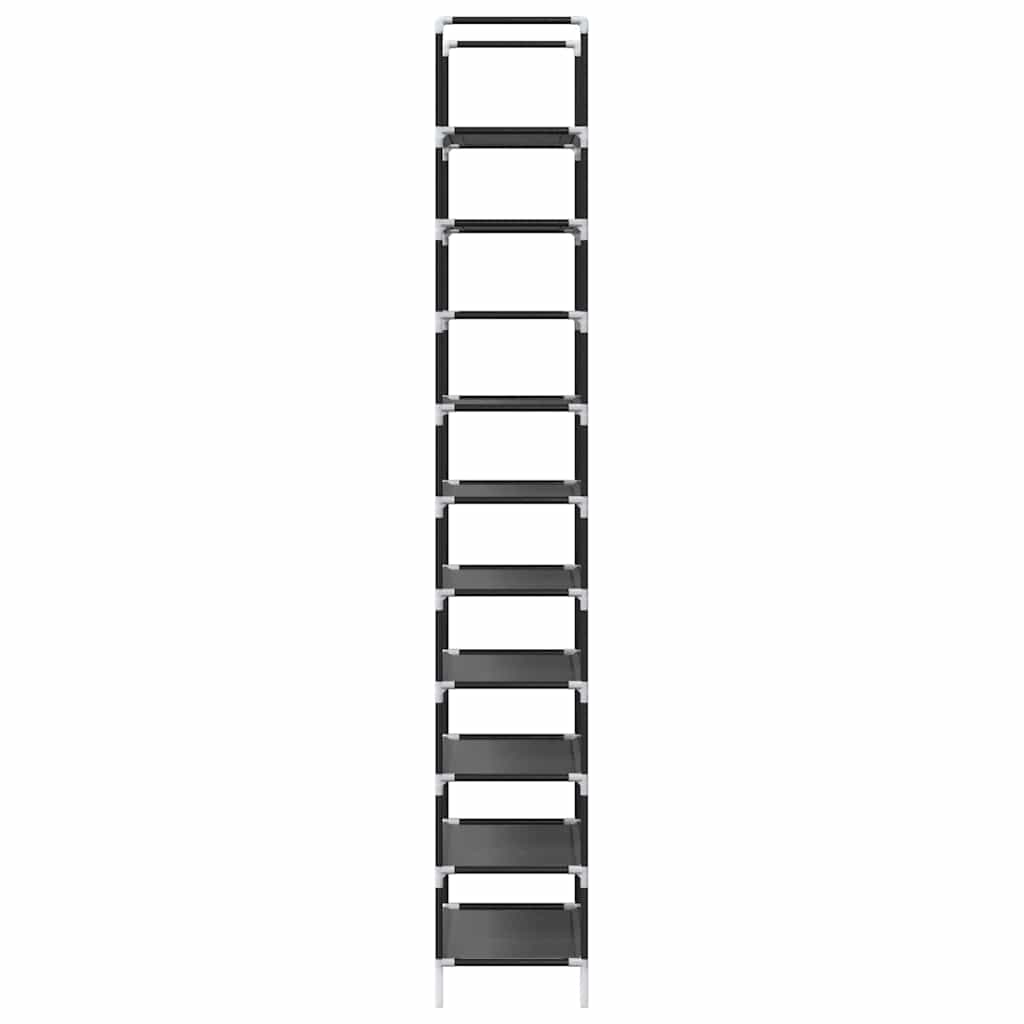 vidaXL Stojak na buty 10-poziomowy czarny 44x28x180 cm