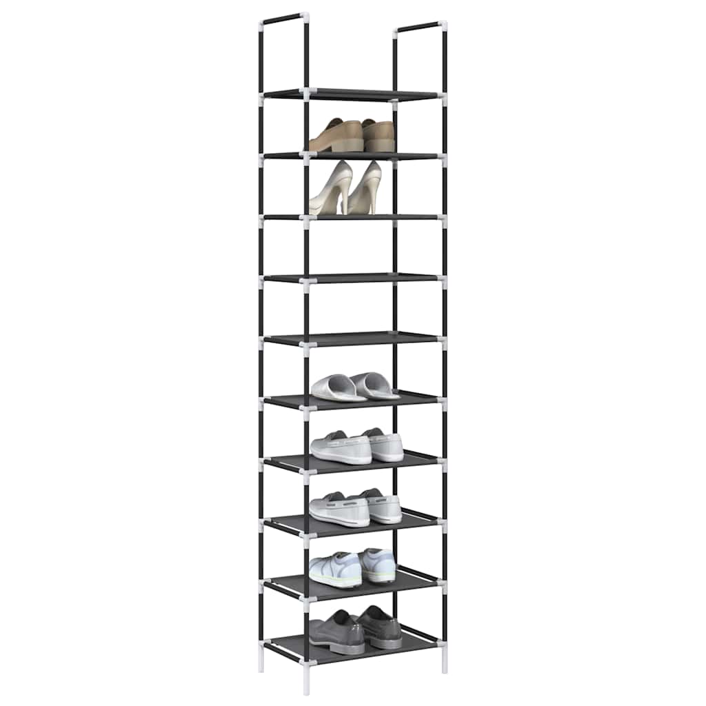 vidaXL Stojak na buty 10-poziomowy czarny 44x28x180 cm
