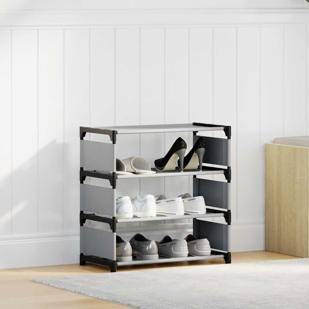 vidaXL Stojak na buty 4-poziomowy Szary 54x28x55 cm Tkanina włókninowa