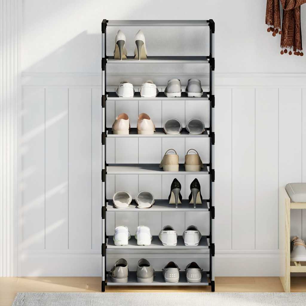 vidaXL Stojak na buty 8-poziomowy Szary 54x28x124cm Tkanina włókninowa