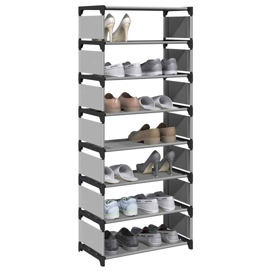 vidaXL Stojak na buty 8-poziomowy Szary 54x28x124cm Tkanina włókninowa