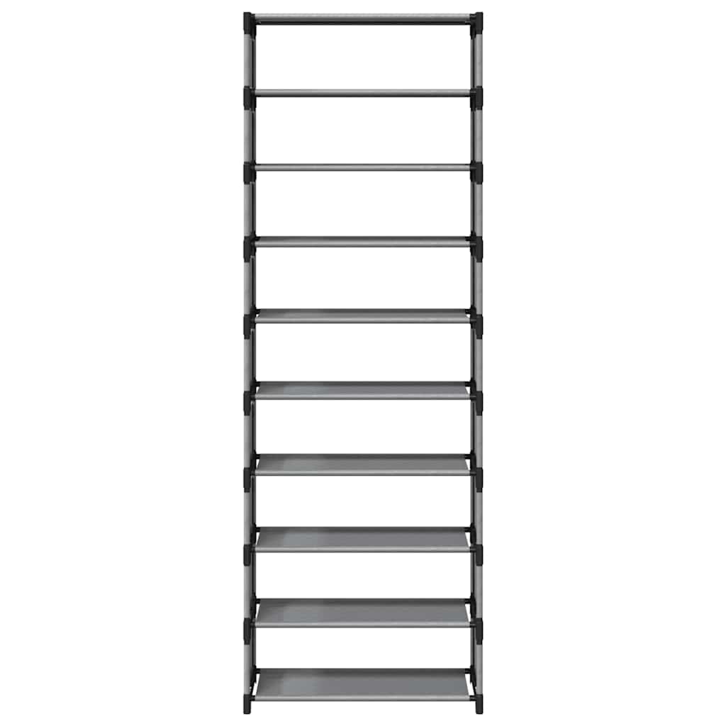 vidaXL Stojak na buty 10-poziomowy Szary 54x28x158 cm