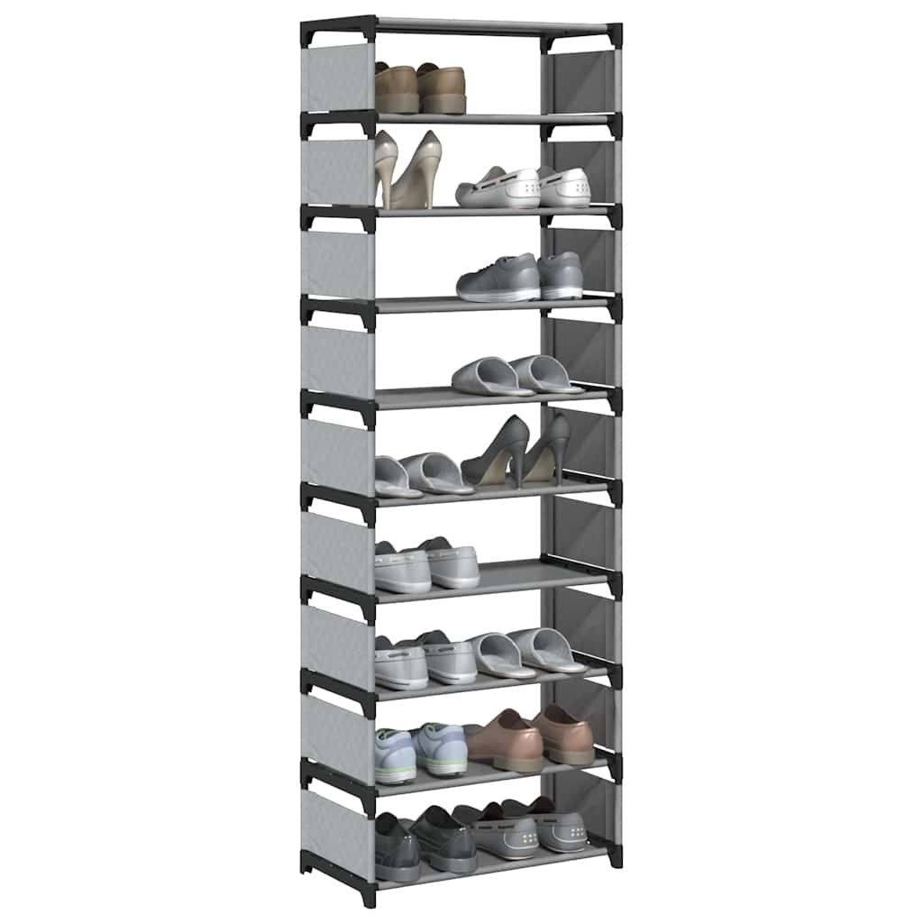 vidaXL Stojak na buty 10-poziomowy Szary 54x28x158 cm
