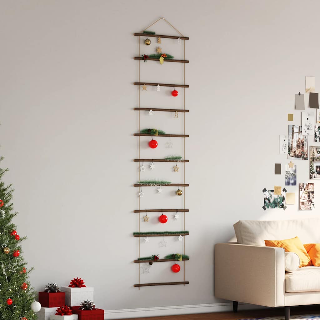 vidaXL Dekoracje ścienne, drabinka, 2 szt., 50x200 cm, naturalna gałąź