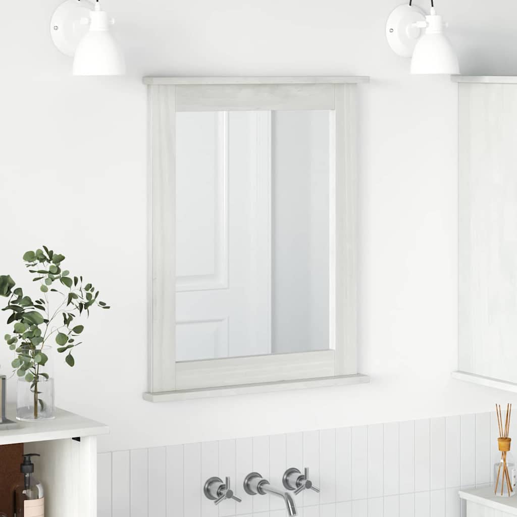 vidaXL Lustro VIGO Antyczna biel 55,5 x 5 x 70 cm Lite drewno sosnowe