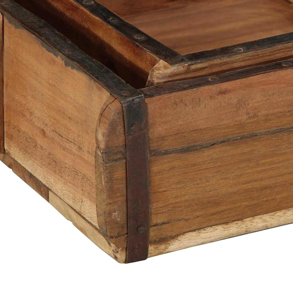 vidaXL Taca 2 pcs Brązowy 29 x 31 x 10 cm Lite Drewno Recyklingowe
