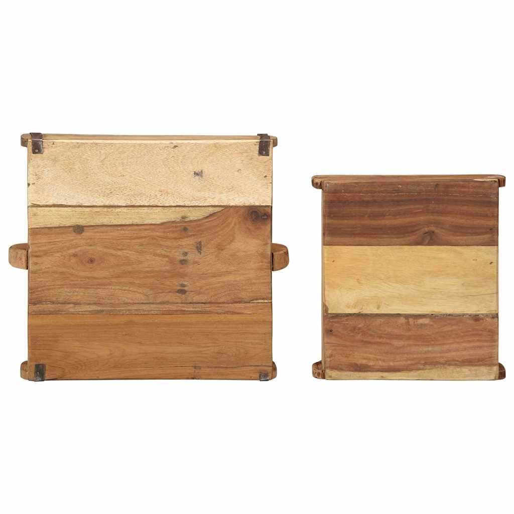 vidaXL Taca 2 pcs Brązowy 29 x 31 x 10 cm Lite Drewno Recyklingowe