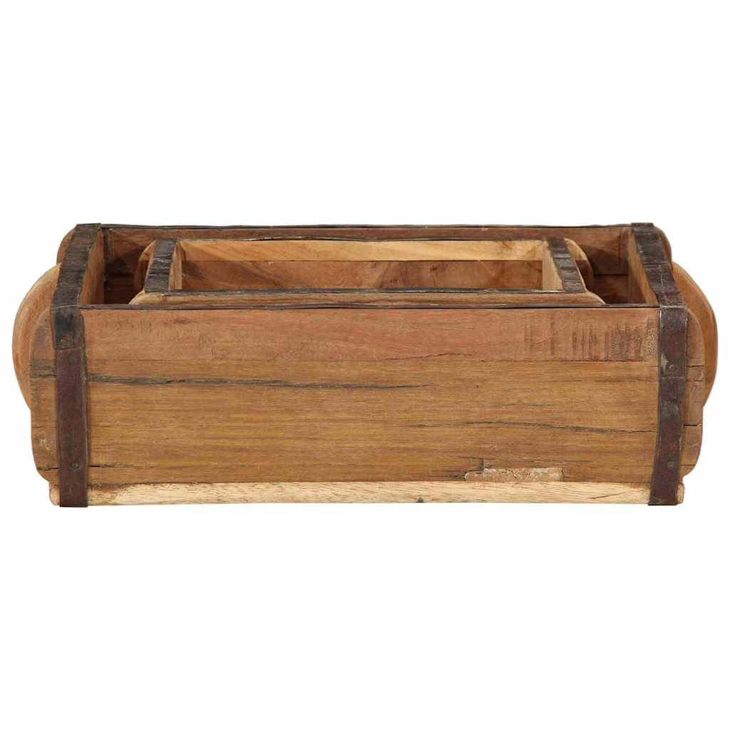 vidaXL Taca 2 pcs Brązowy 29 x 31 x 10 cm Lite Drewno Recyklingowe