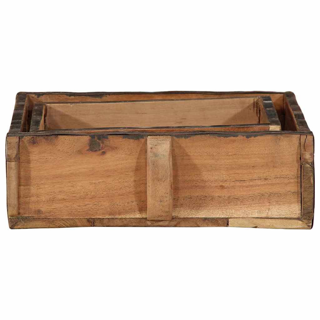 vidaXL Taca 2 pcs Brązowy 29 x 31 x 10 cm Lite Drewno Recyklingowe