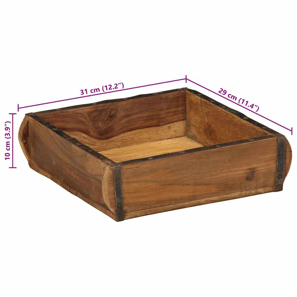 vidaXL Taca Brązowy 29 x 31 x 10 cm Lite Drewno Recyklingowe