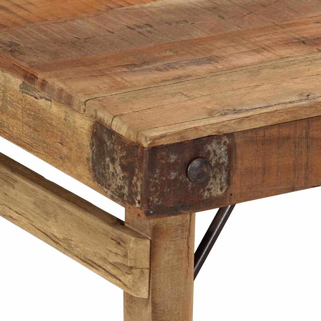 vidaXL Stolik kawowy Brązowy 110 x 55 x 40 cm Lite Drewno Recyklingowe