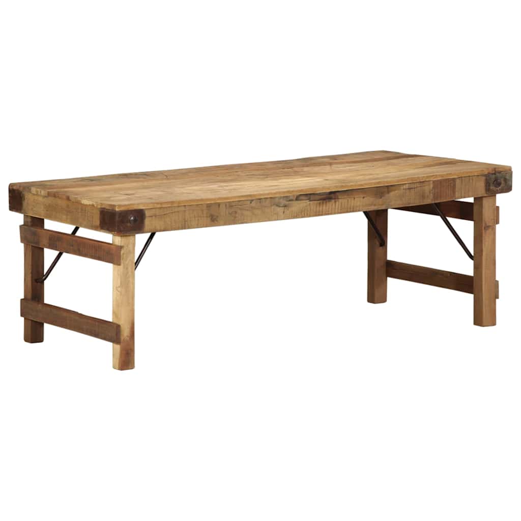 vidaXL Stolik kawowy Brązowy 110 x 55 x 40 cm Lite Drewno Recyklingowe