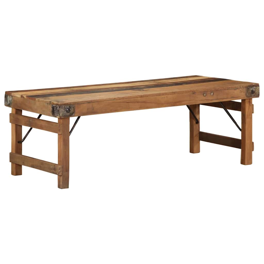 vidaXL Stolik kawowy Brązowy 110 x 55 x 40 cm Lite Drewno Recyklingowe