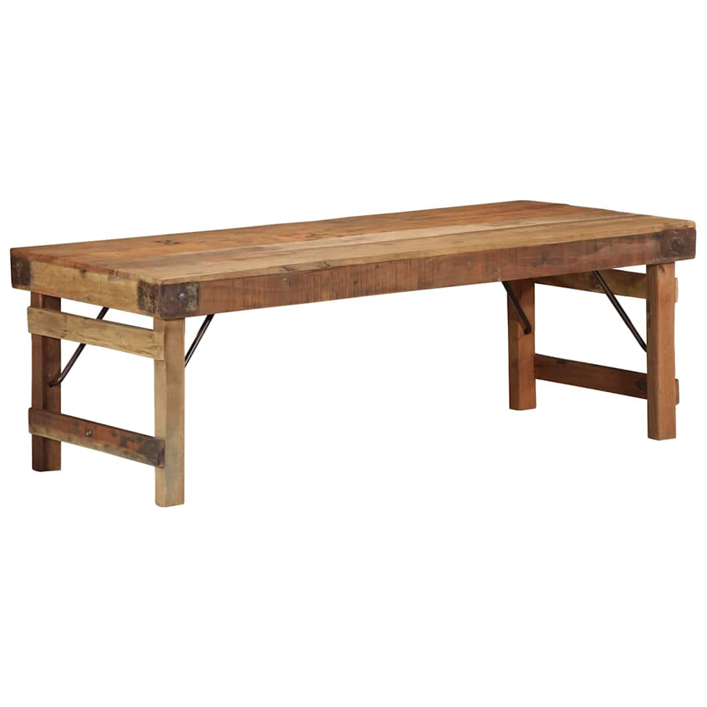 vidaXL Stolik kawowy Brązowy 110 x 55 x 40 cm Lite Drewno Recyklingowe