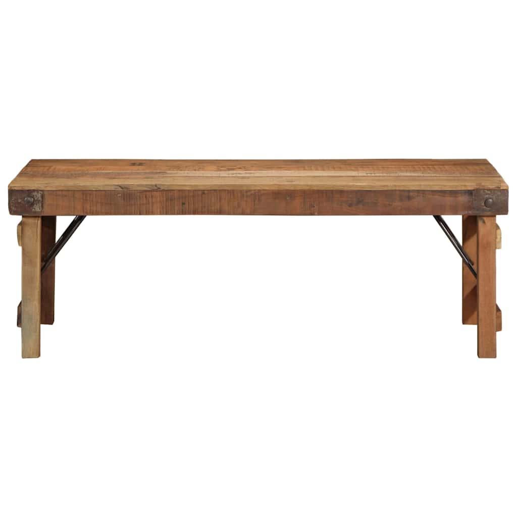 vidaXL Stolik kawowy Brązowy 110 x 55 x 40 cm Lite Drewno Recyklingowe