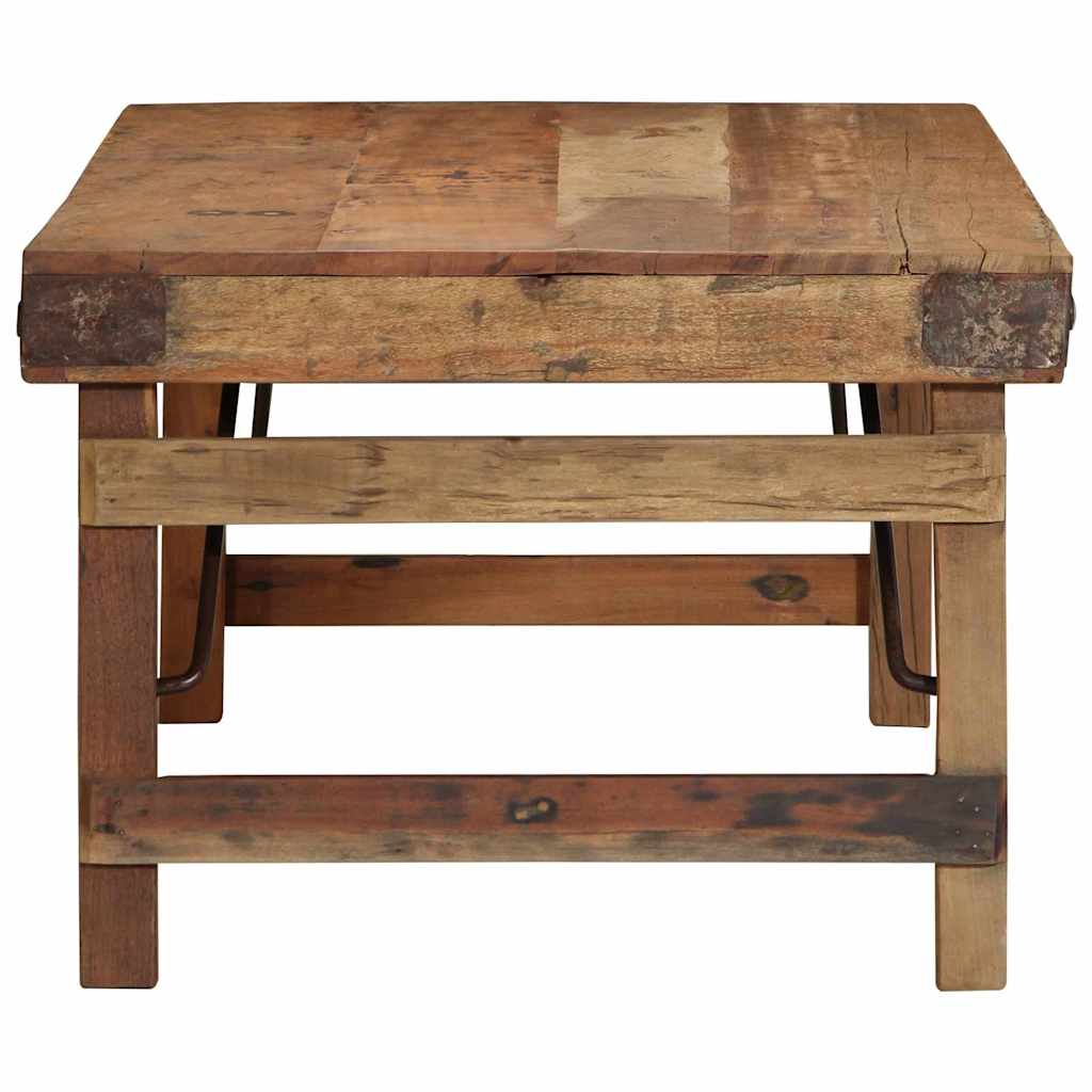 vidaXL Stolik kawowy Brązowy 110 x 55 x 40 cm Lite Drewno Recyklingowe