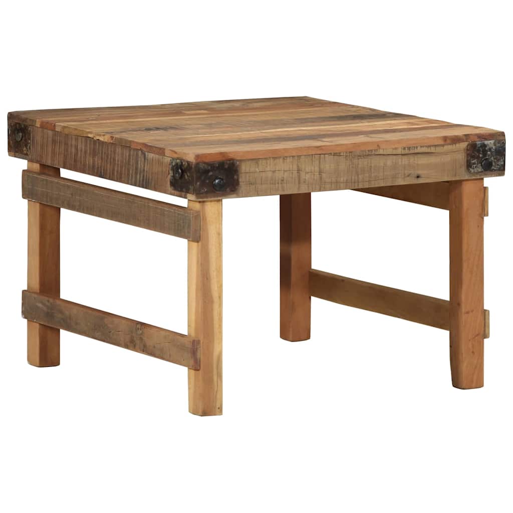 vidaXL Stolik kawowy Brązowy 60 x 55 x 40 cm Lite Drewno Recyklingowe