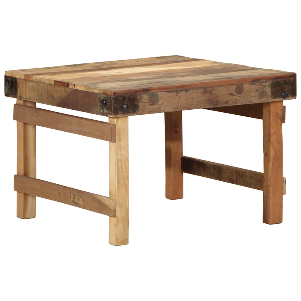 vidaXL Stolik kawowy Brązowy 60 x 55 x 40 cm Lite Drewno Recyklingowe