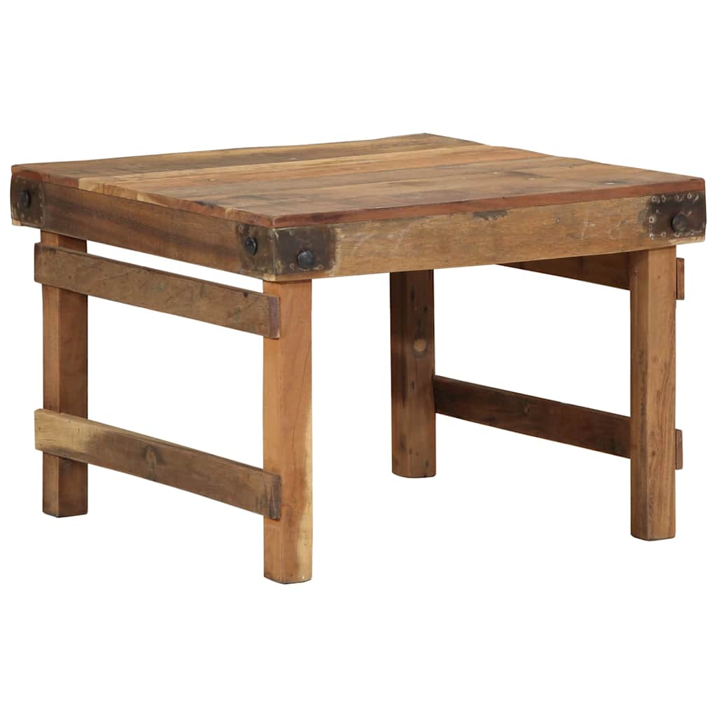 vidaXL Stolik kawowy Brązowy 60 x 55 x 40 cm Lite Drewno Recyklingowe