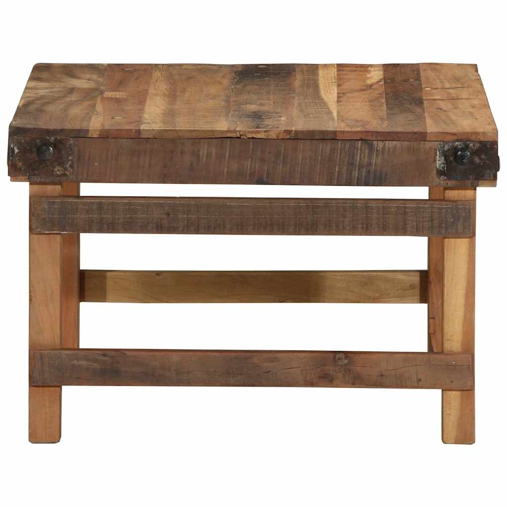 vidaXL Stolik kawowy Brązowy 60 x 55 x 40 cm Lite Drewno Recyklingowe