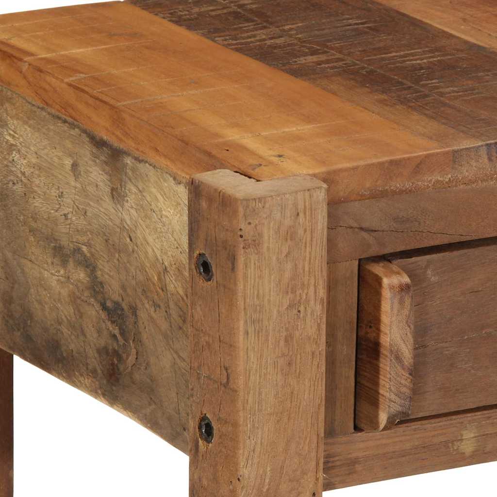 vidaXL Konsola Brązowy 107 x 33 x 76 cm Lite Drewno Recyklingowe