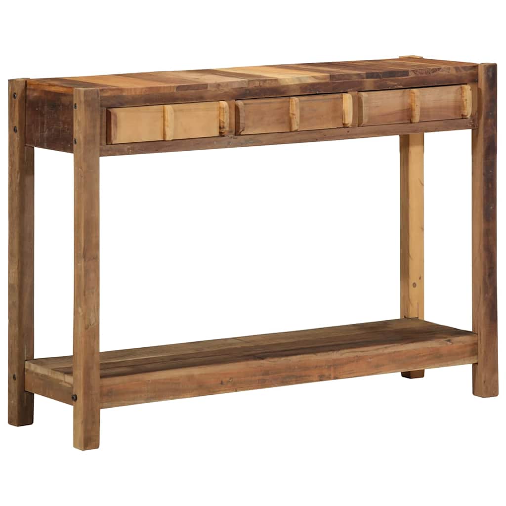 vidaXL Konsola Brązowy 107 x 33 x 76 cm Lite Drewno Recyklingowe