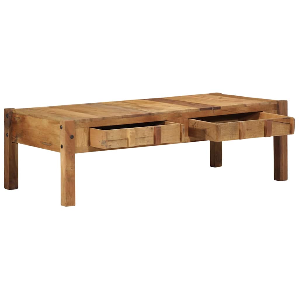 vidaXL Stolik kawowy Brązowy 110 x 54 x 35 cm Lite Drewno Recyklingowe