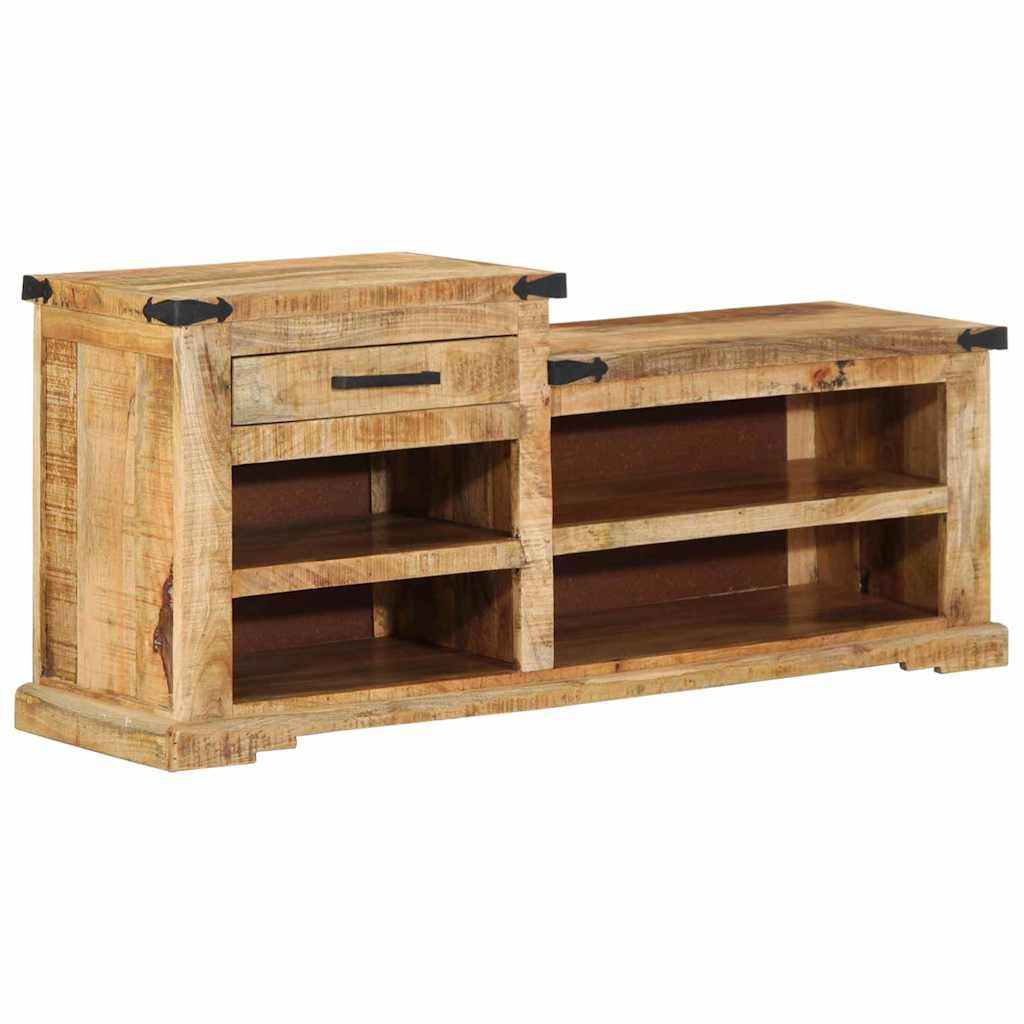 vidaXL ławka z szufladą Brązowy 110 x 35 x 50 cm Surowy mango