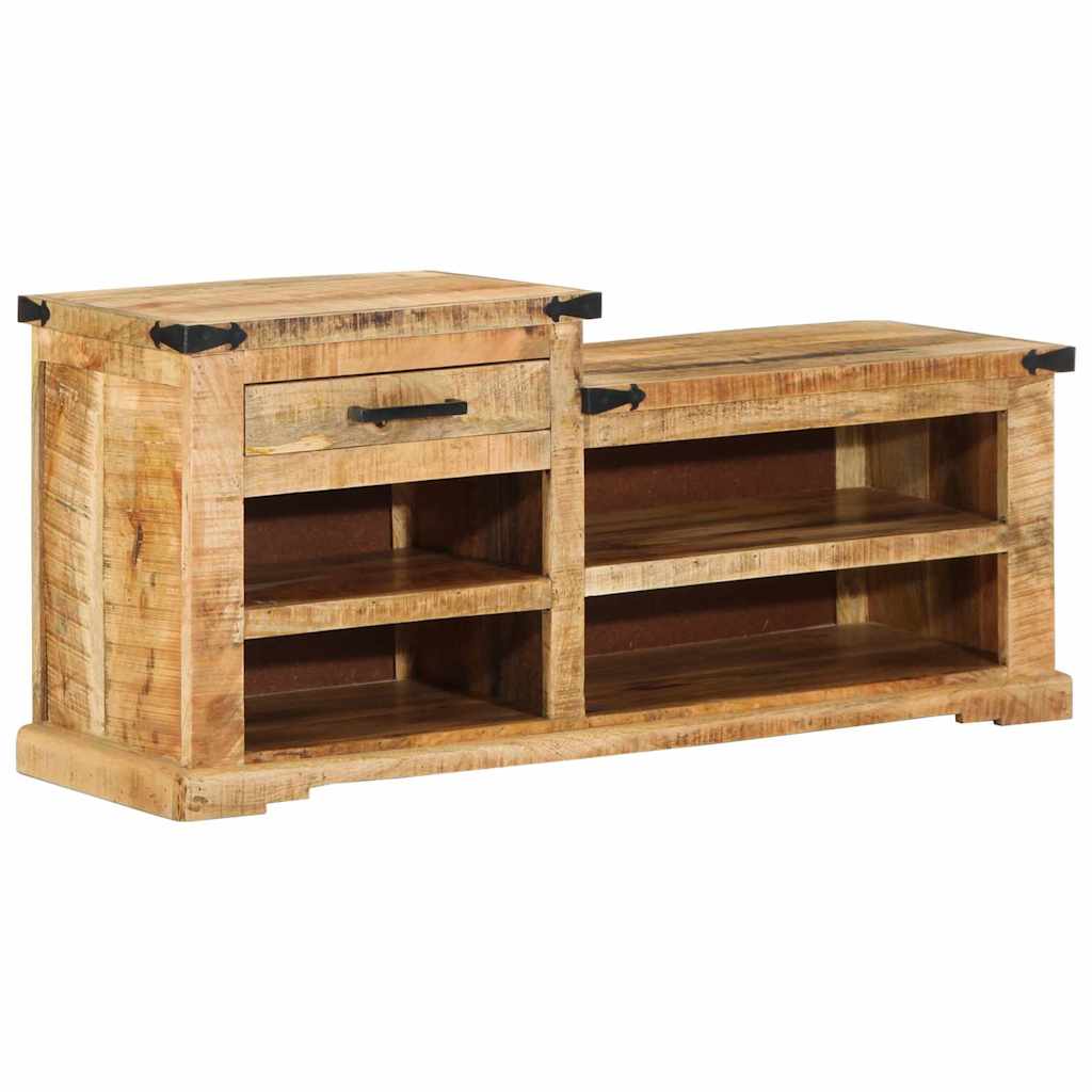 vidaXL ławka z szufladą Brązowy 110 x 35 x 50 cm Surowy mango