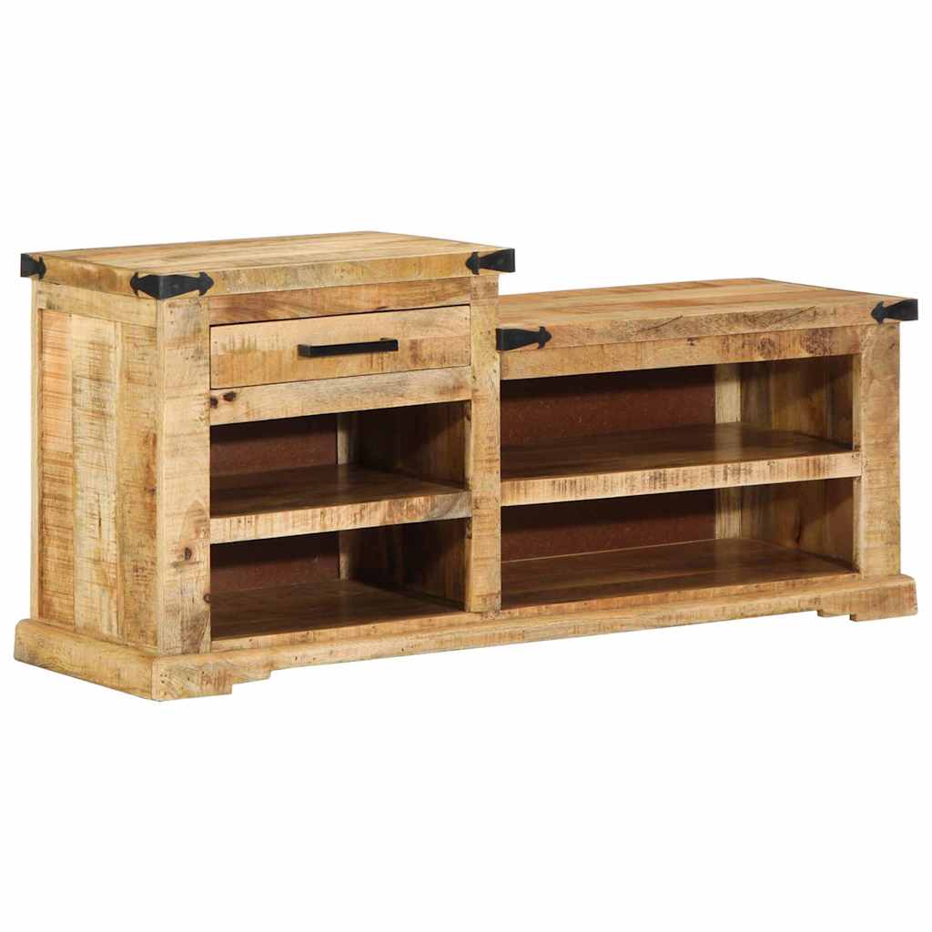 vidaXL ławka z szufladą Brązowy 110 x 35 x 50 cm Surowy mango