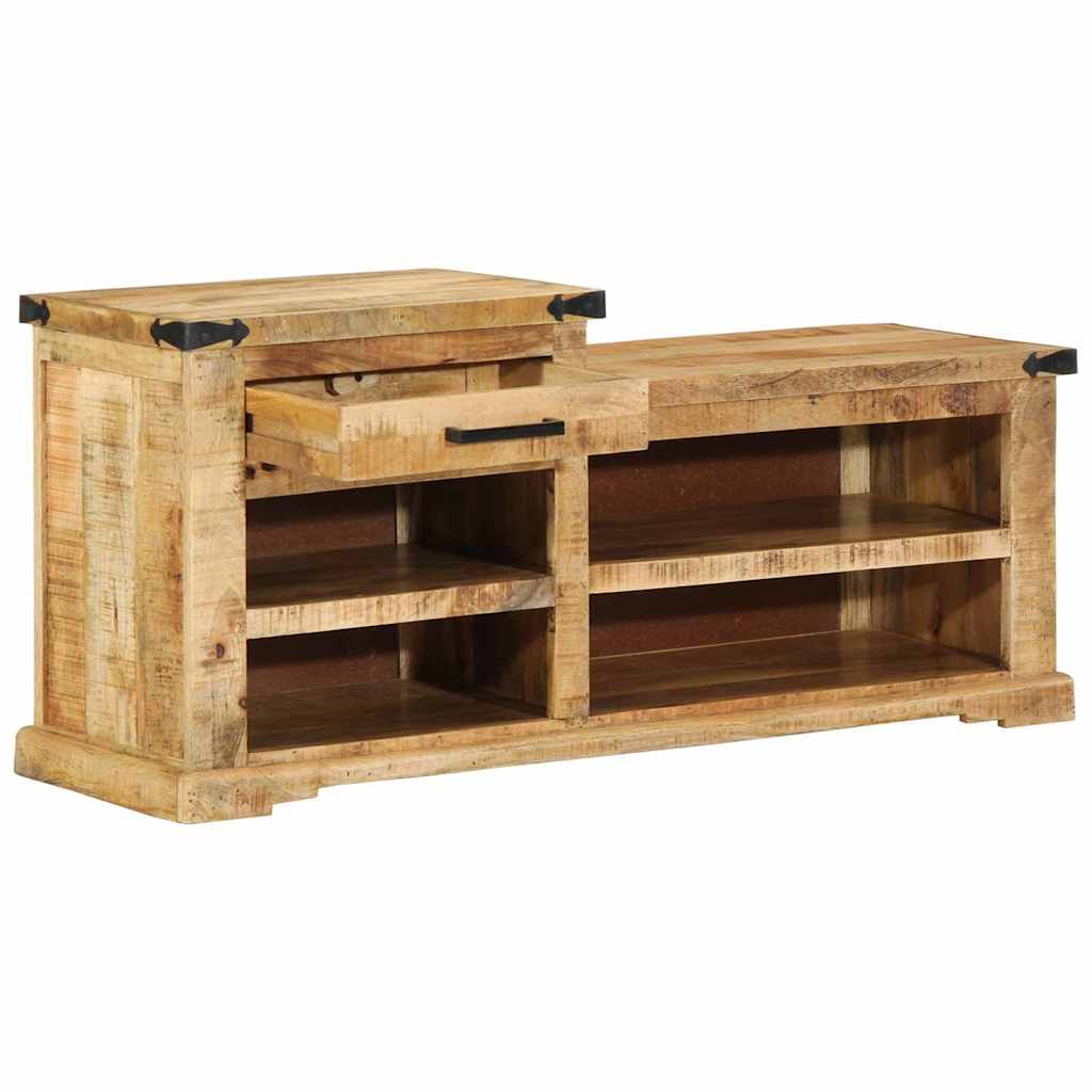 vidaXL ławka z szufladą Brązowy 110 x 35 x 50 cm Surowy mango