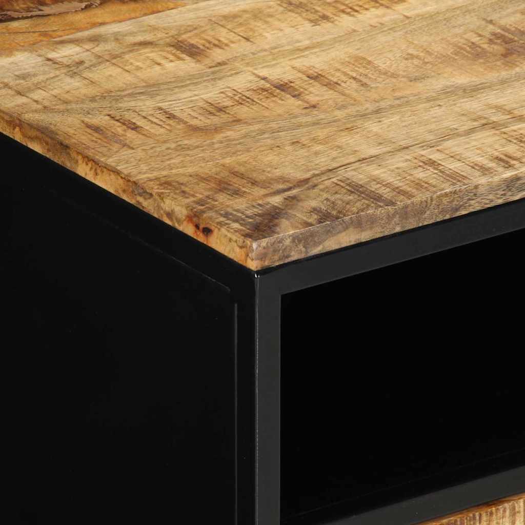 vidaXL Stolik kawowy Brązowy 90 x 50 x 40 cm Lite drewno mango i metal