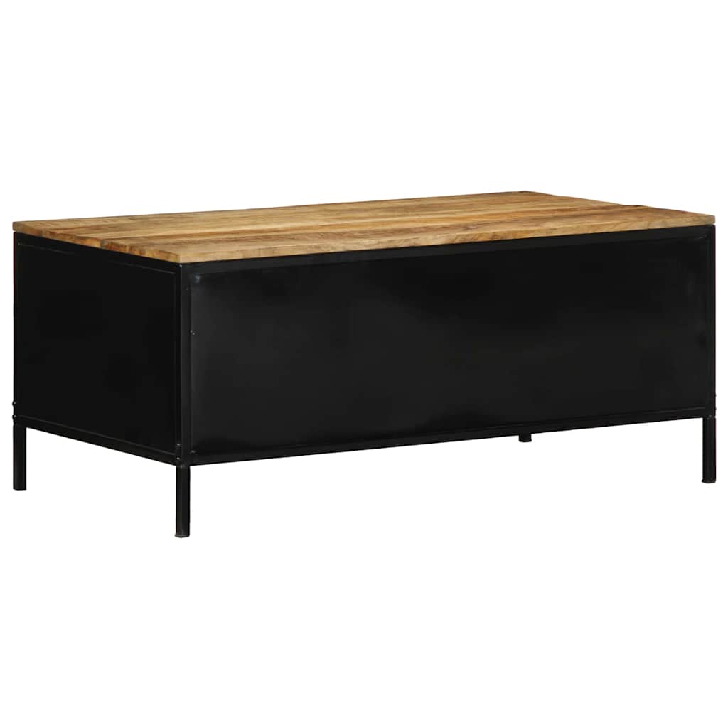 vidaXL Stolik kawowy Brązowy 90 x 50 x 40 cm Lite drewno mango i metal
