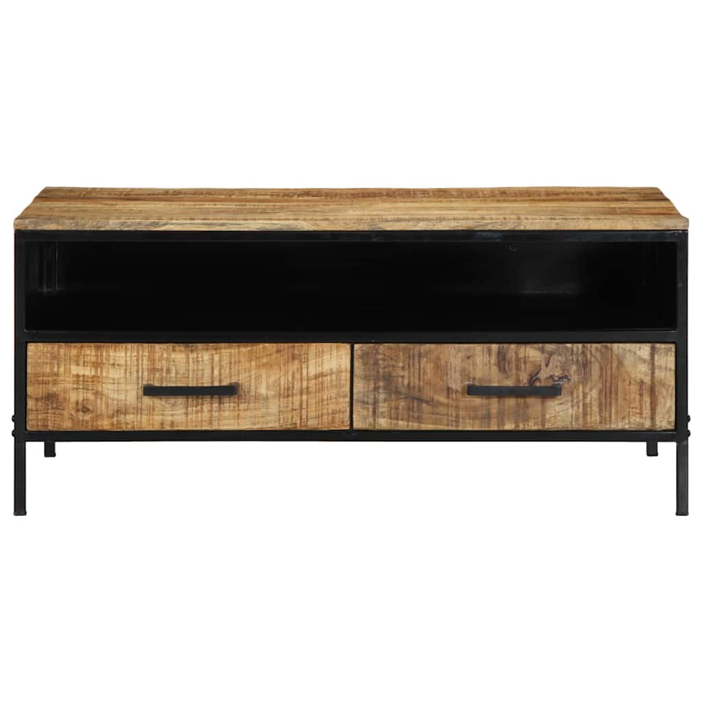 vidaXL Stolik kawowy Brązowy 90 x 50 x 40 cm Lite drewno mango i metal