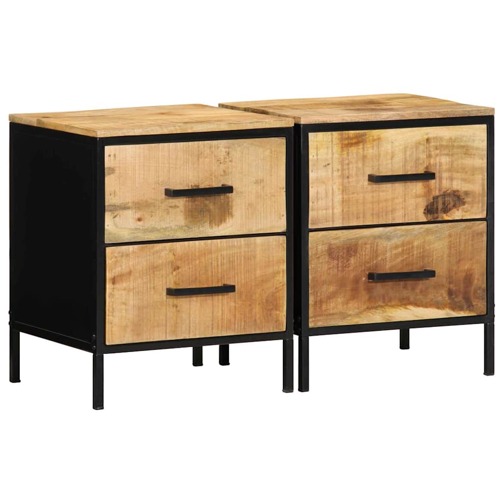 vidaXL Szafka Nocna z szufladą 2 pcs Brązowy i czarny 40 x 35 x 50 cm
