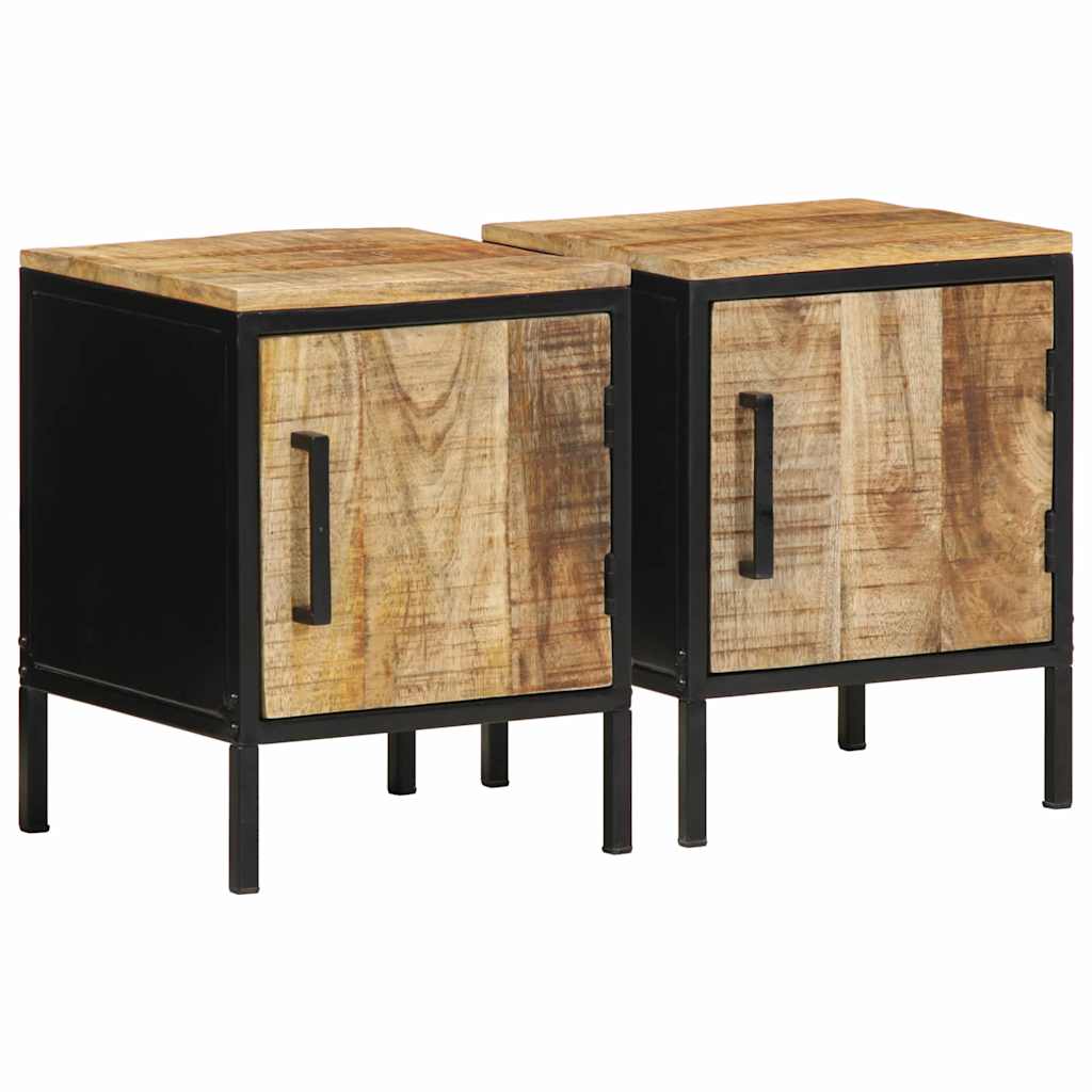 vidaXL Szafka Nocna 2 pcs Brązowy i czarny 30 x 30 x 40 cm