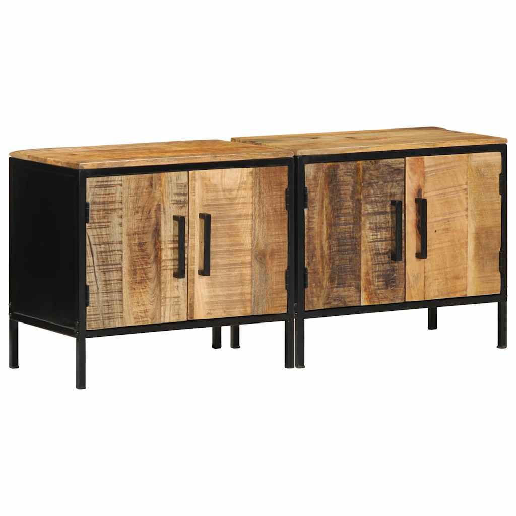 vidaXL Szafka Nocna 2 pcs Brązowy i czarny 50 x 30 x 45 cm