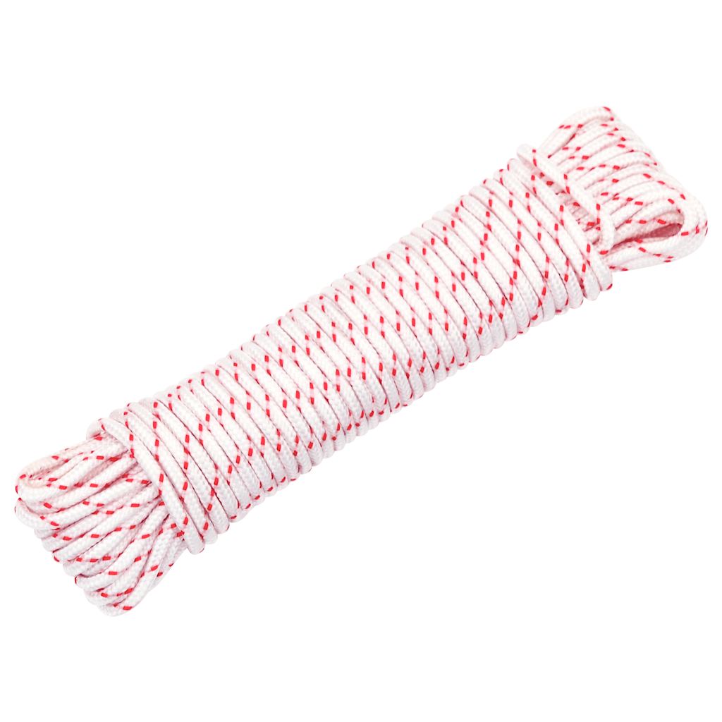 vidaXL Linka rozrusznika, biało-czerwona, Ø3 mm 10 m, nylon