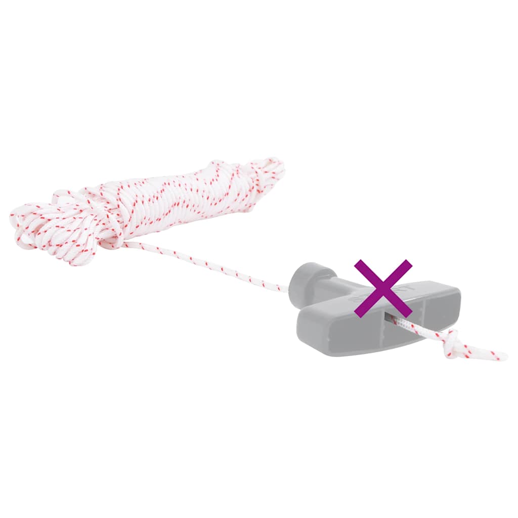 vidaXL Linka rozrusznika, biało-czerwona, Ø3 mm 10 m, nylon