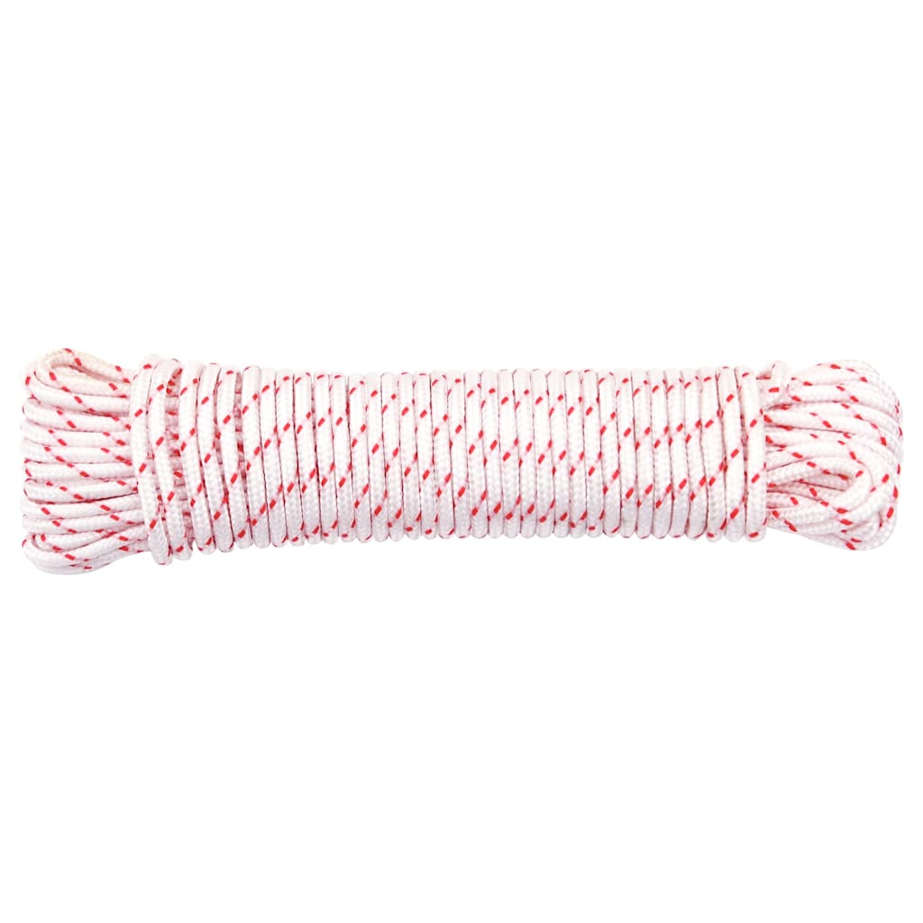 vidaXL Linka rozrusznika, biało-czerwona, Ø3 mm 10 m, nylon