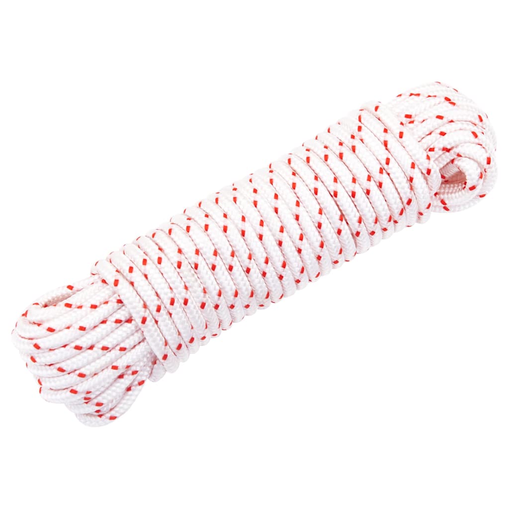 vidaXL Linka rozrusznika, biało-czerwona, Ø4 mm 10 m, nylon