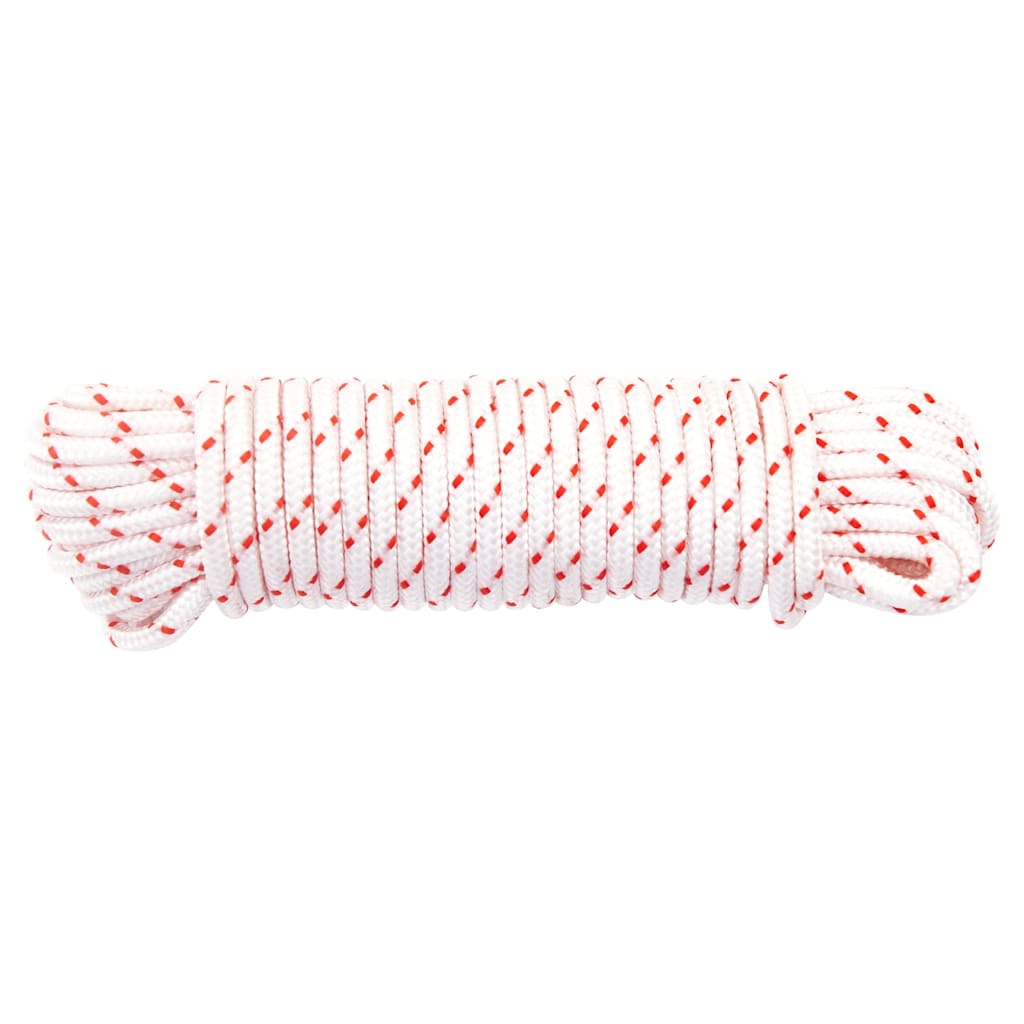 vidaXL Linka rozrusznika, biało-czerwona, Ø4 mm 10 m, nylon