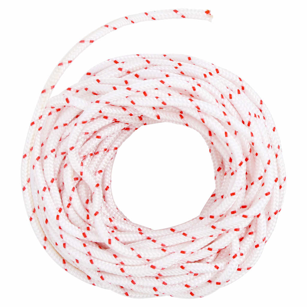 vidaXL Linka rozrusznika, biało-czerwona, Ø4 mm 10 m, nylon