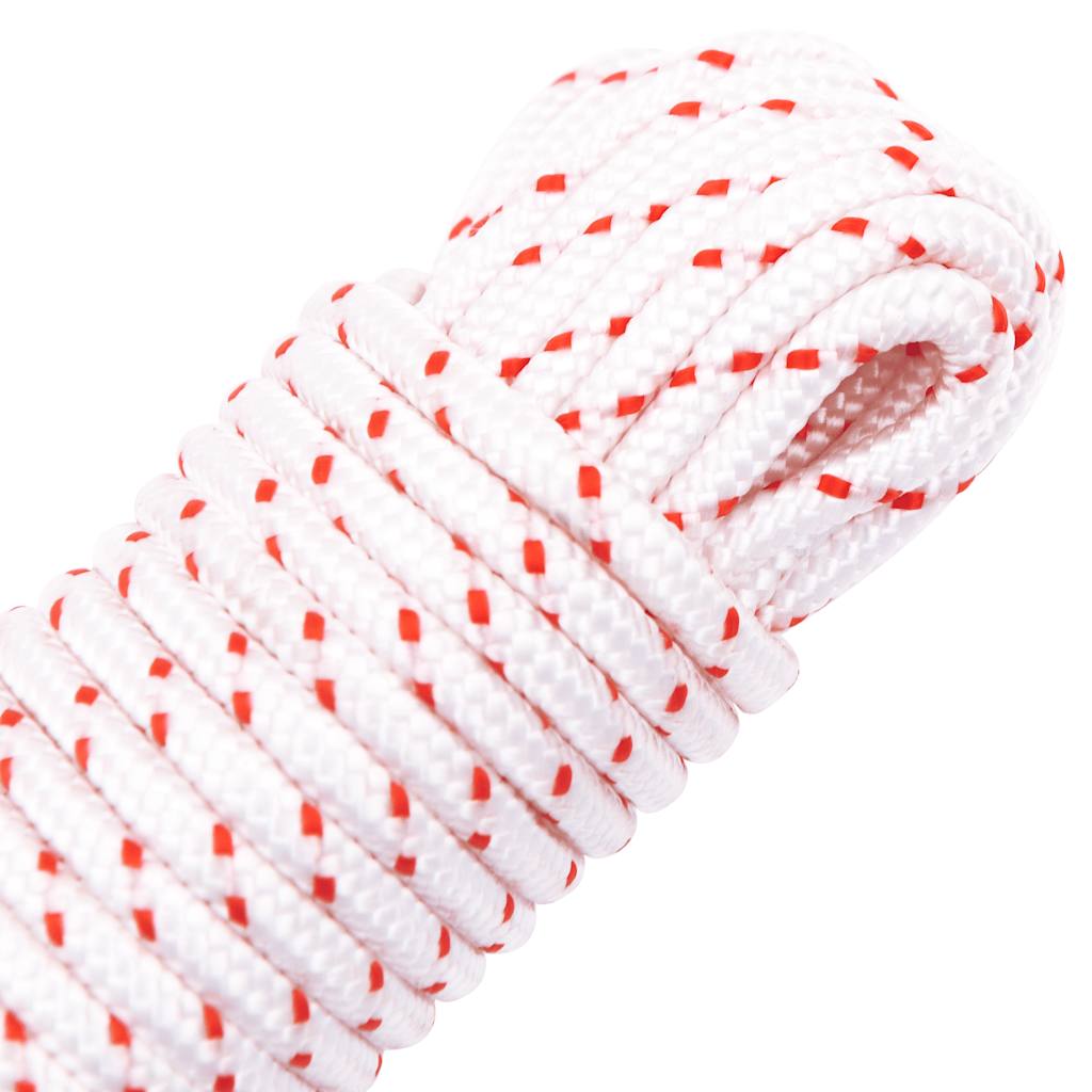 vidaXL Linka rozrusznika, biało-czerwona, Ø4 mm 10 m, nylon