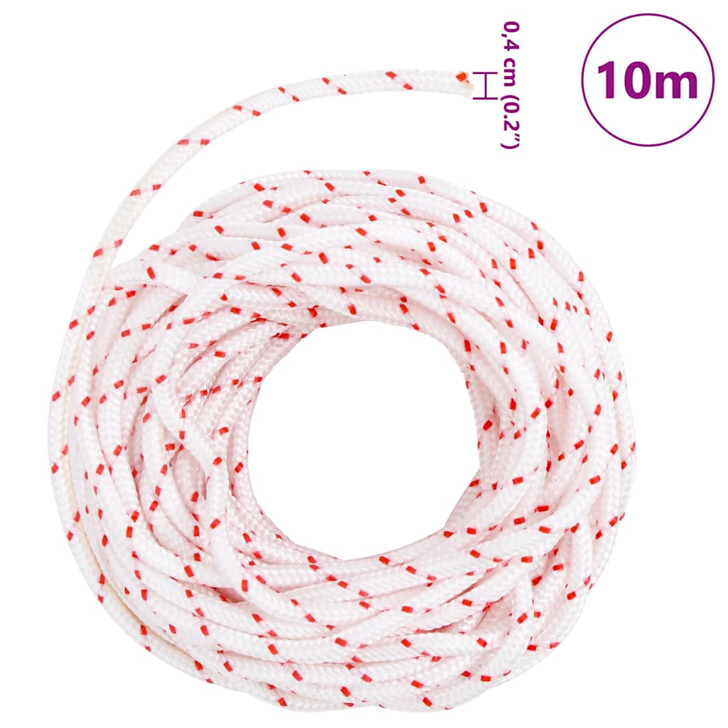 vidaXL Linka rozrusznika, biało-czerwona, Ø4 mm 10 m, nylon