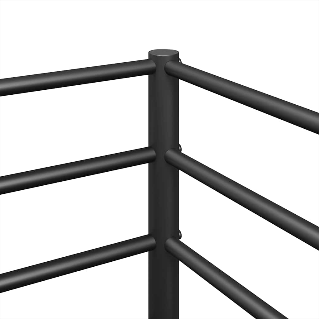 vidaXL Łóżko piętrowe bez materaca, czarne, 75x190 cm, stal
